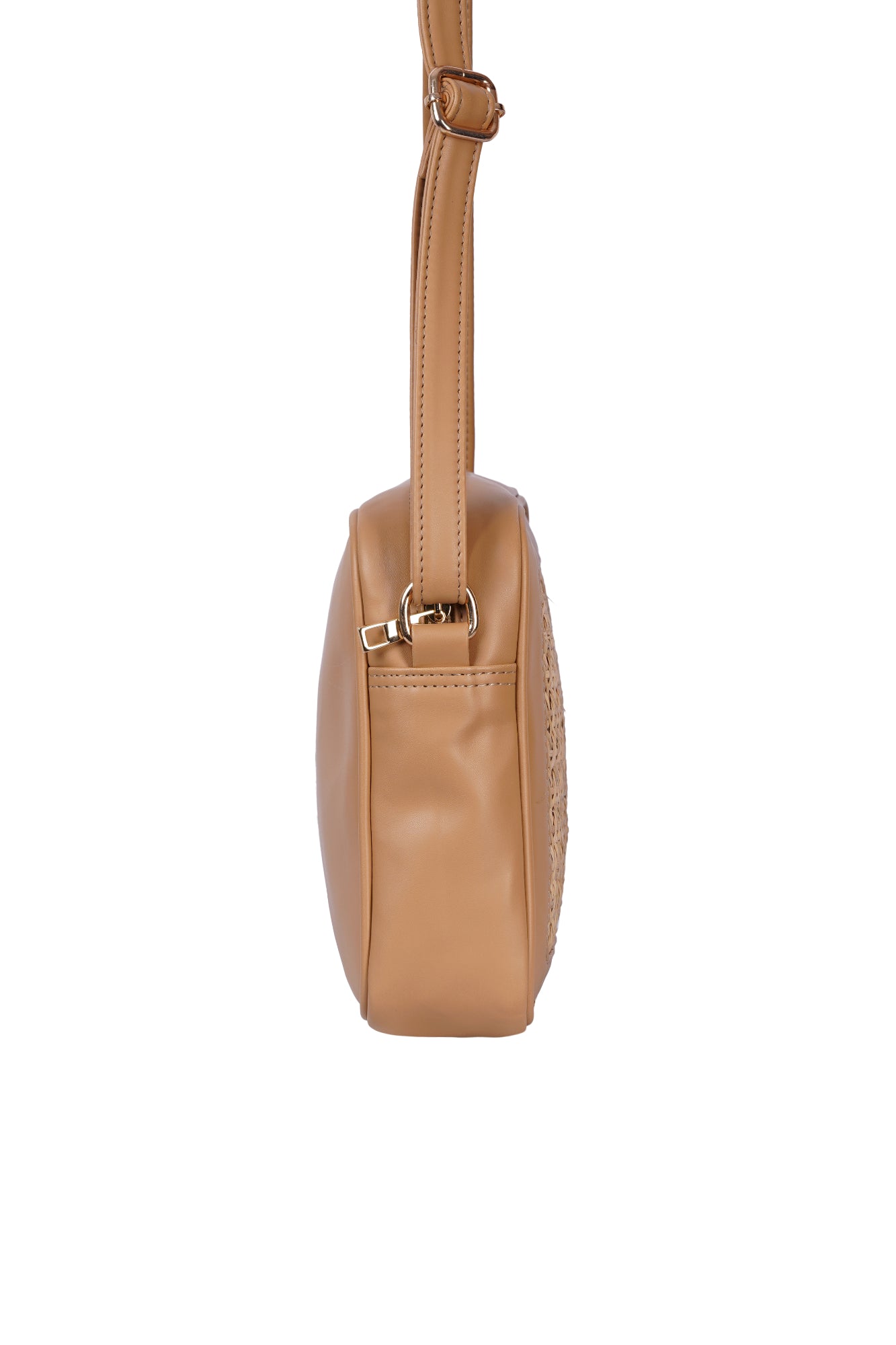 Nude Vegan Leather Cane Crossbody Bag