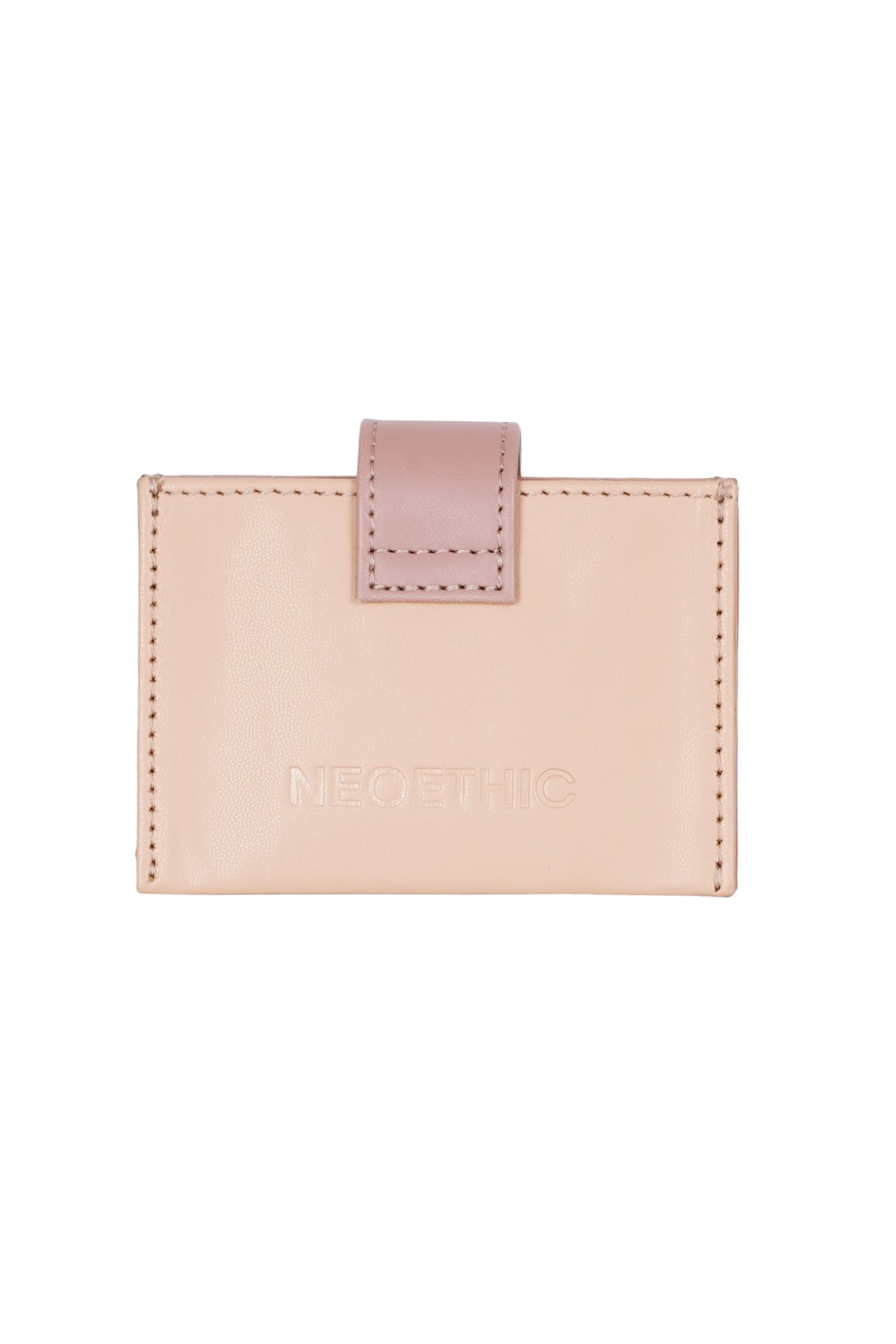 Pink Colorblock Snap Card Holder