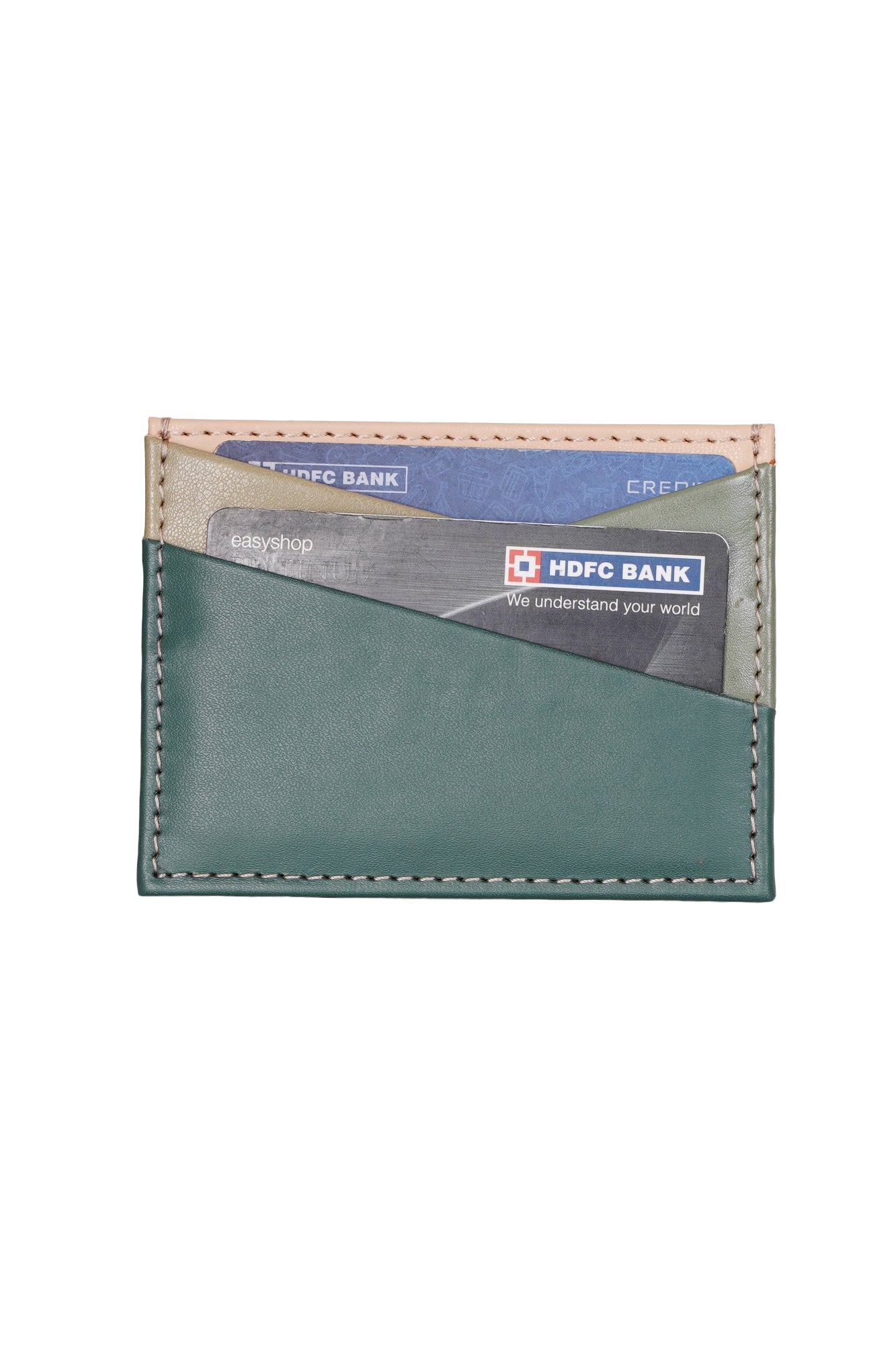 Green Colorblock Card Holder