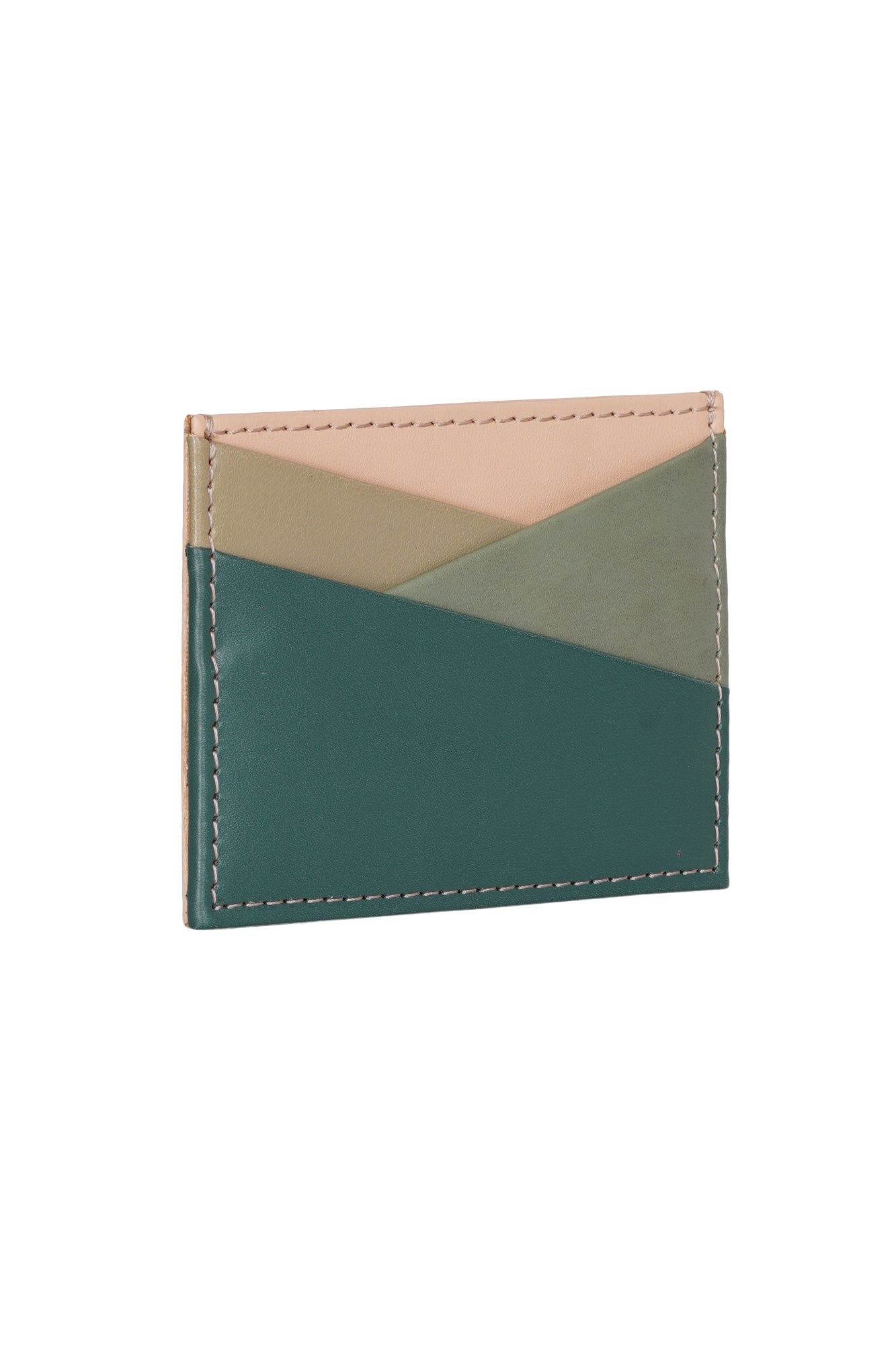 Green Colorblock Card Holder