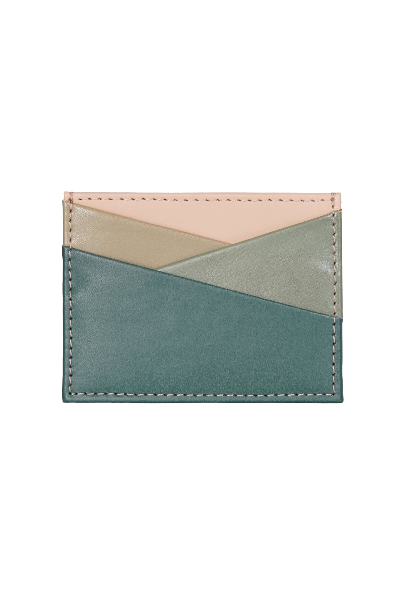 Green Colorblock Card Holder