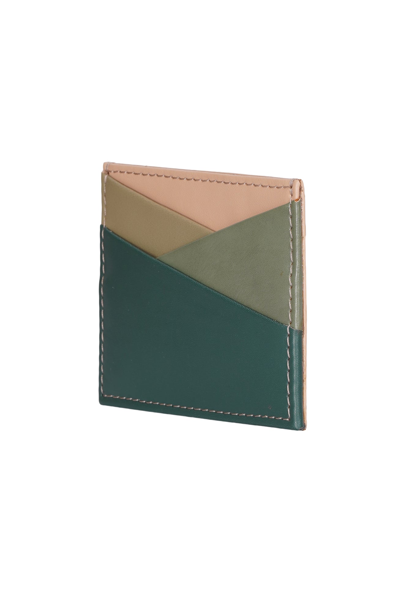 Green Colorblock Card Holder