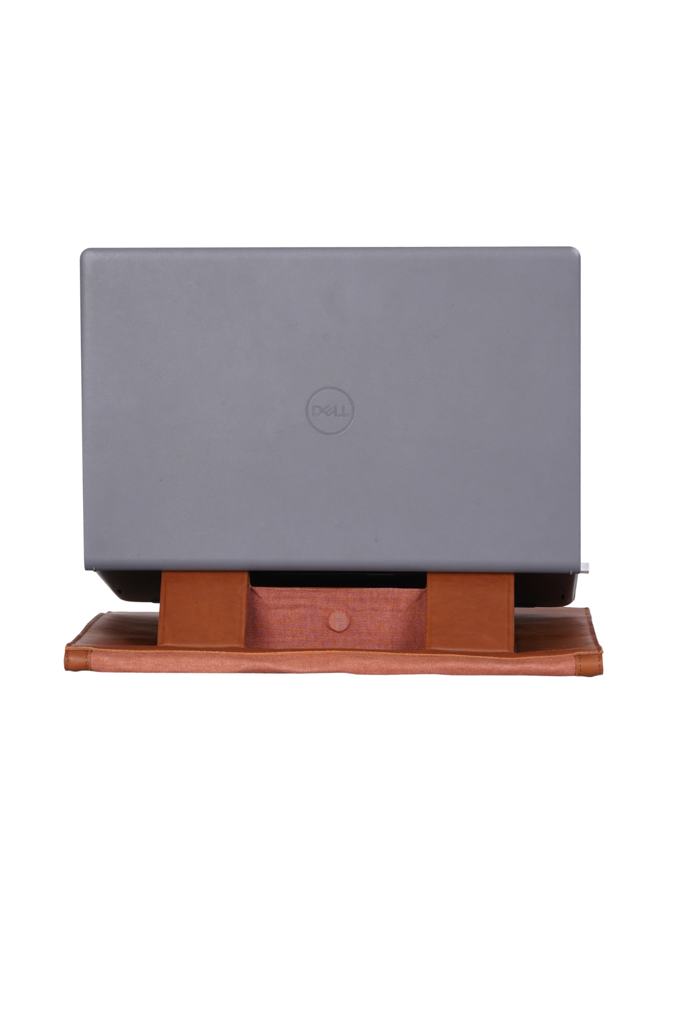 Terracotta Canvas & Leather Laptop Sleeve With Stand