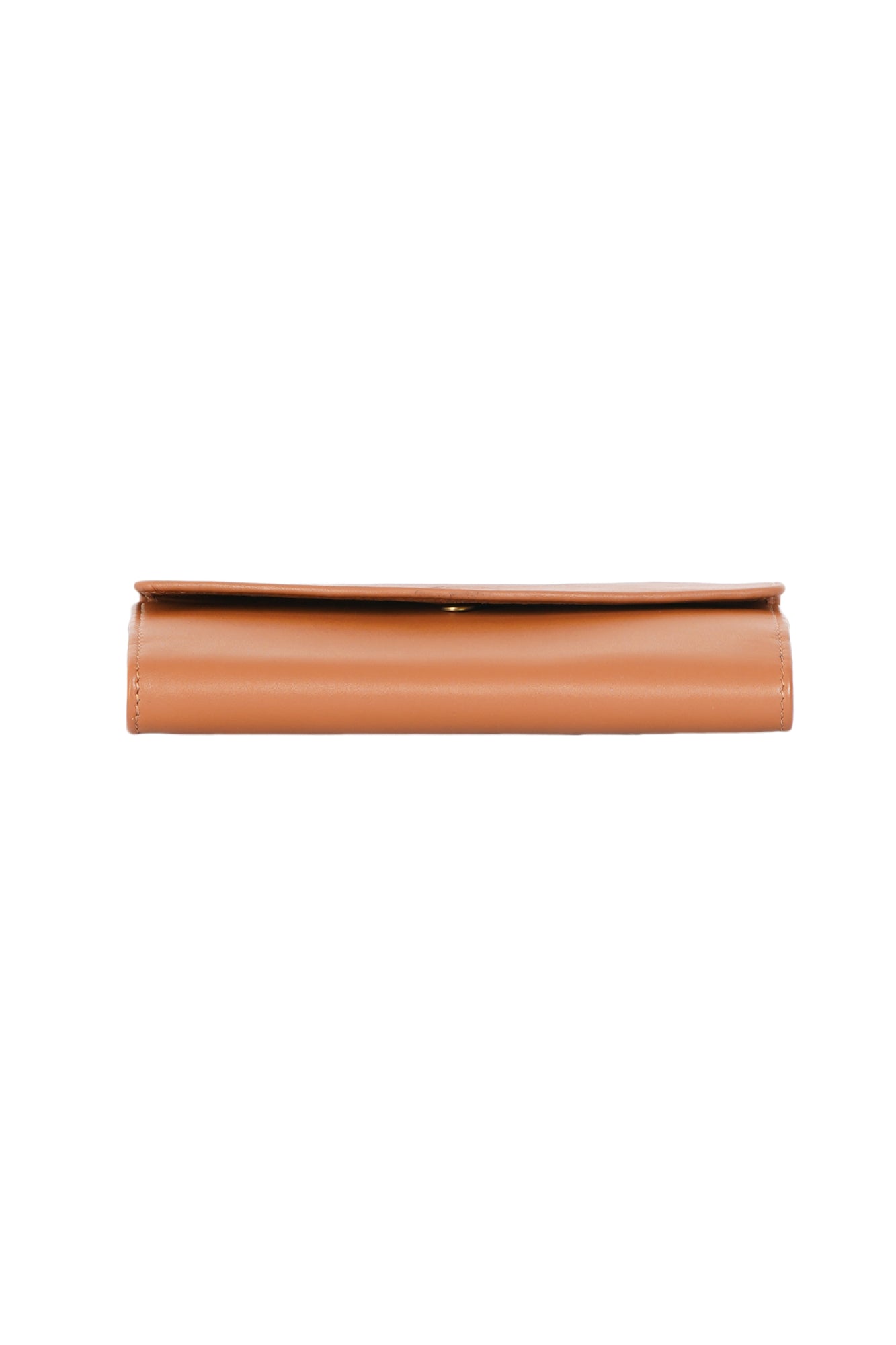 Tan Leather Foldover Wallet With Detachable Sling