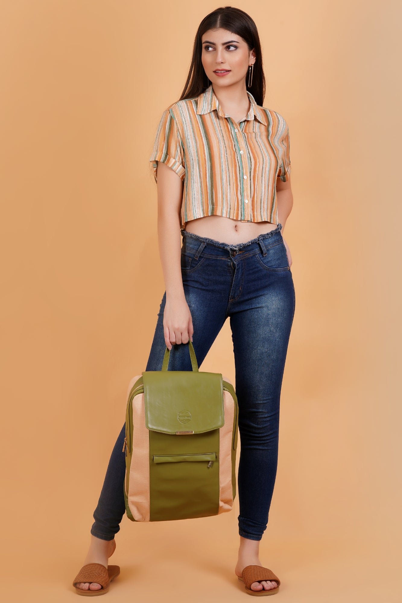 Rustic Streaks Printed Crop Shirt