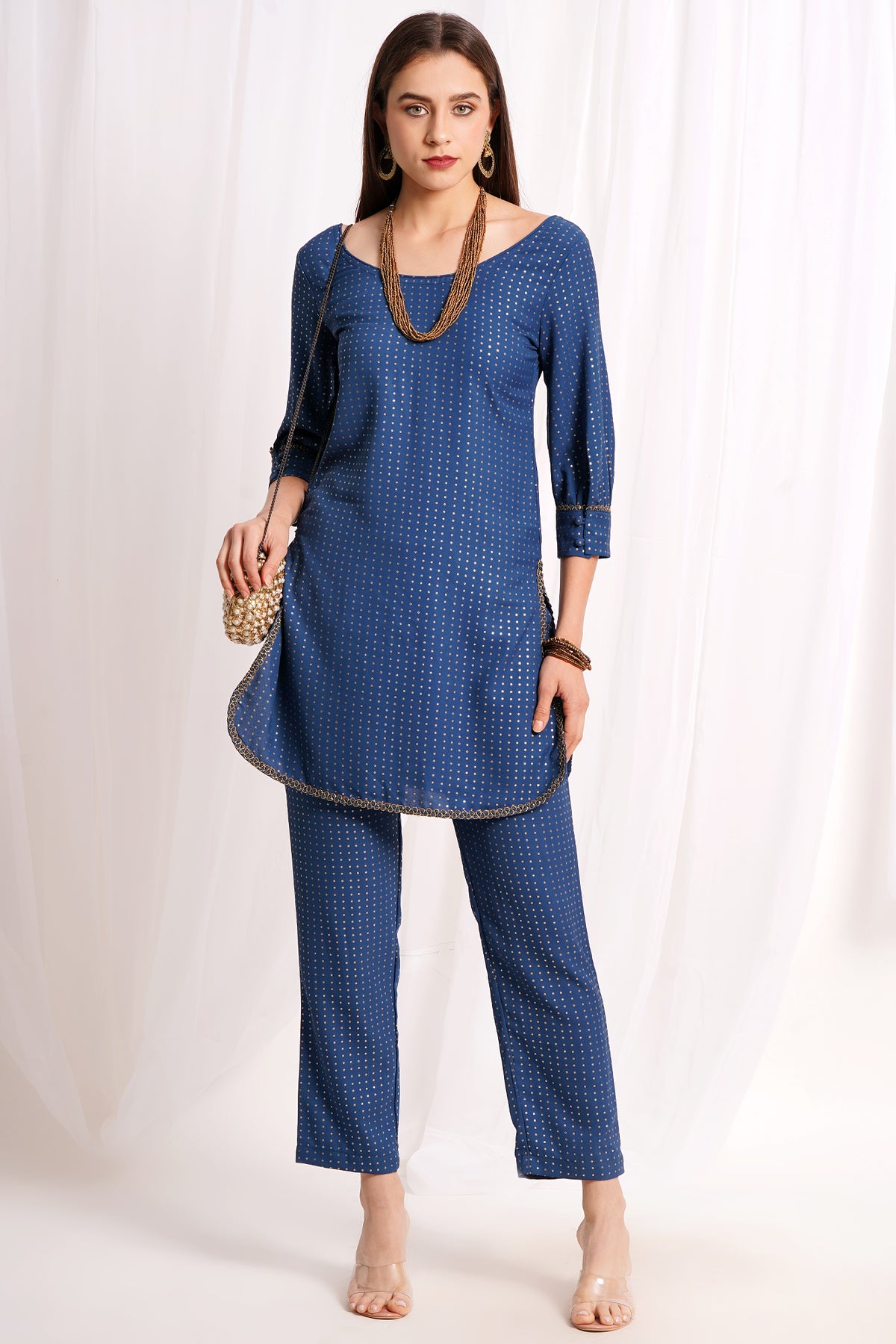 Blue & Gold Kurta Set