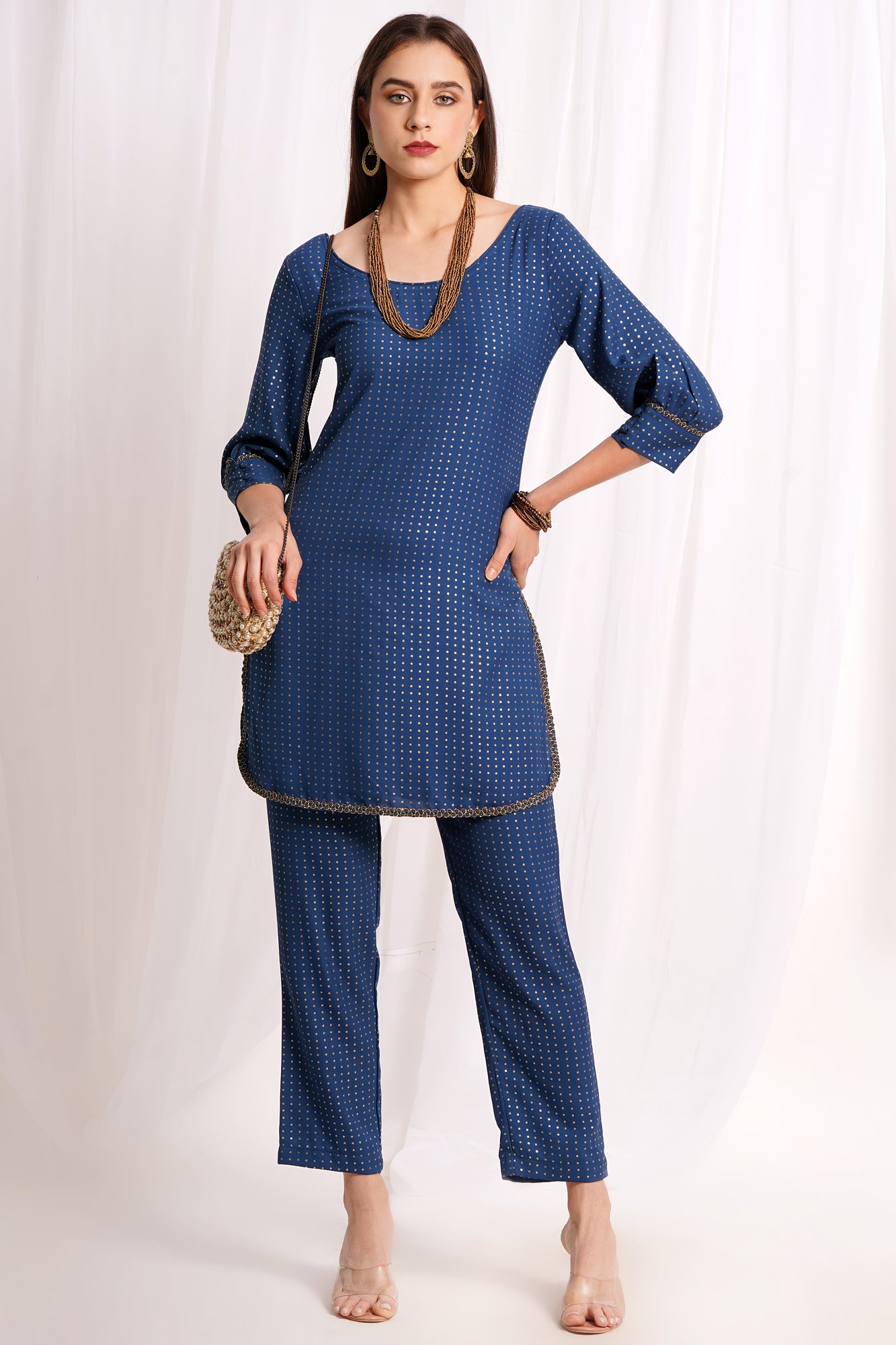 Blue & Gold Kurta Set