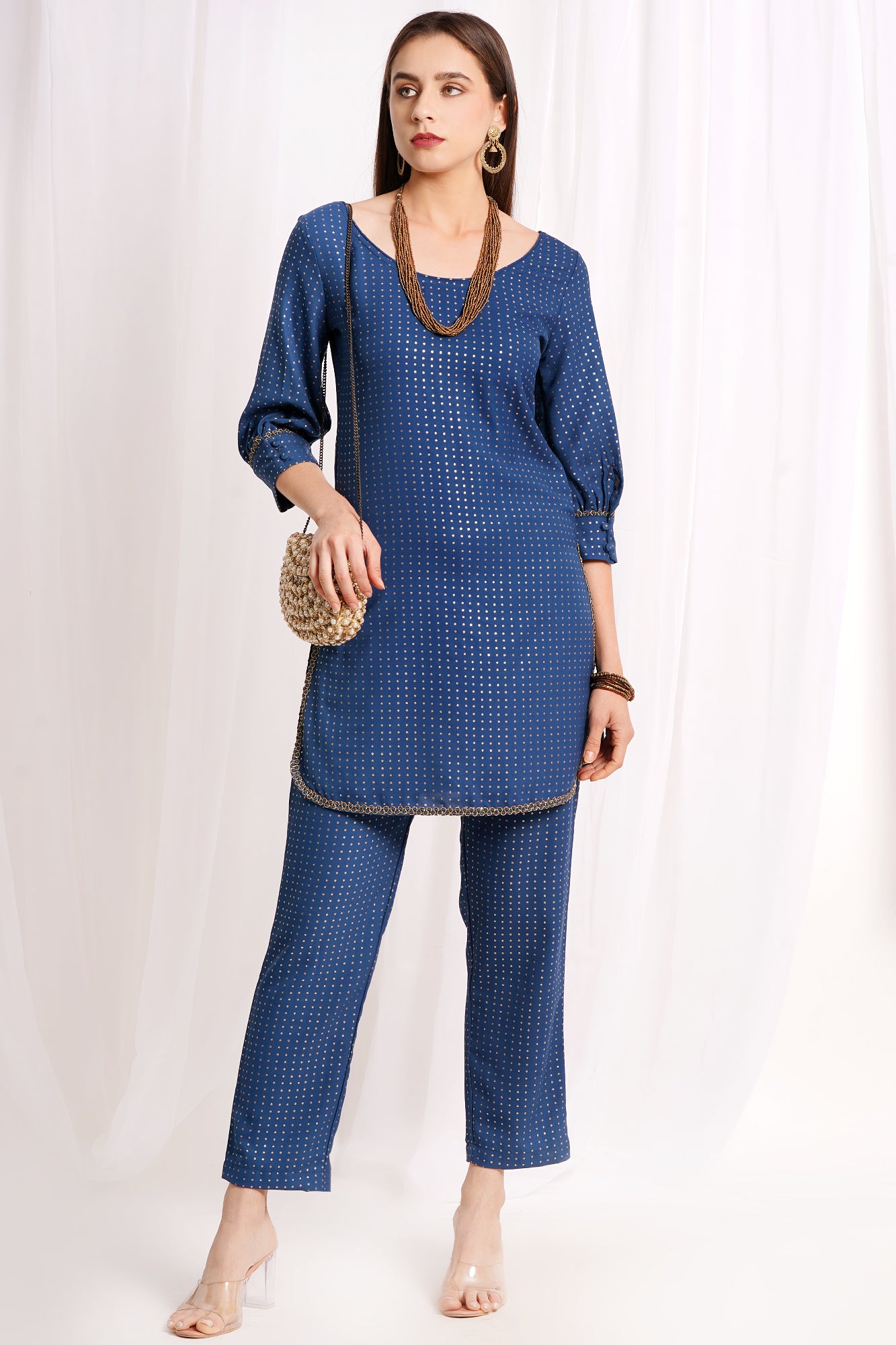 Blue & Gold Kurta Set