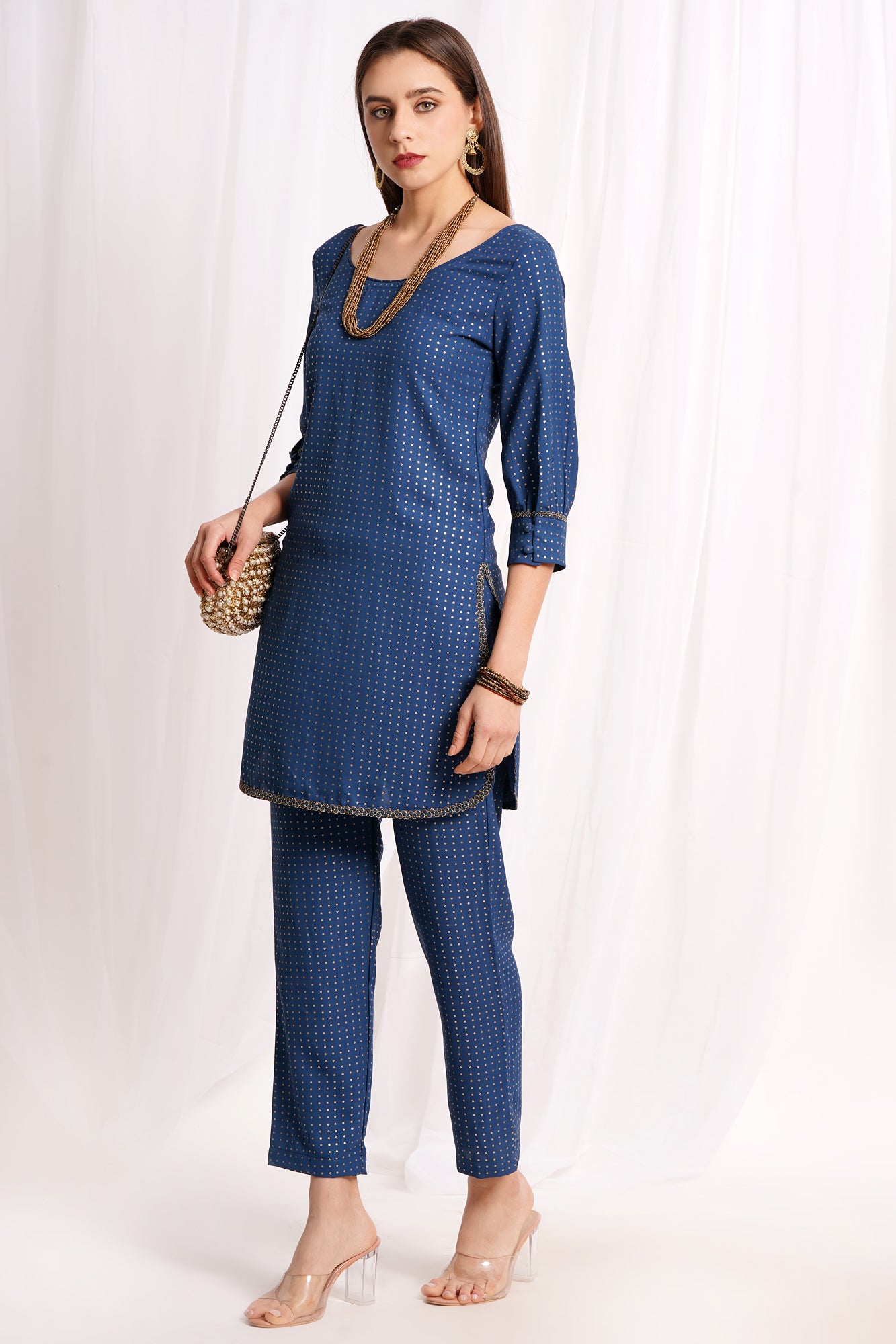 Blue & Gold Kurta Set