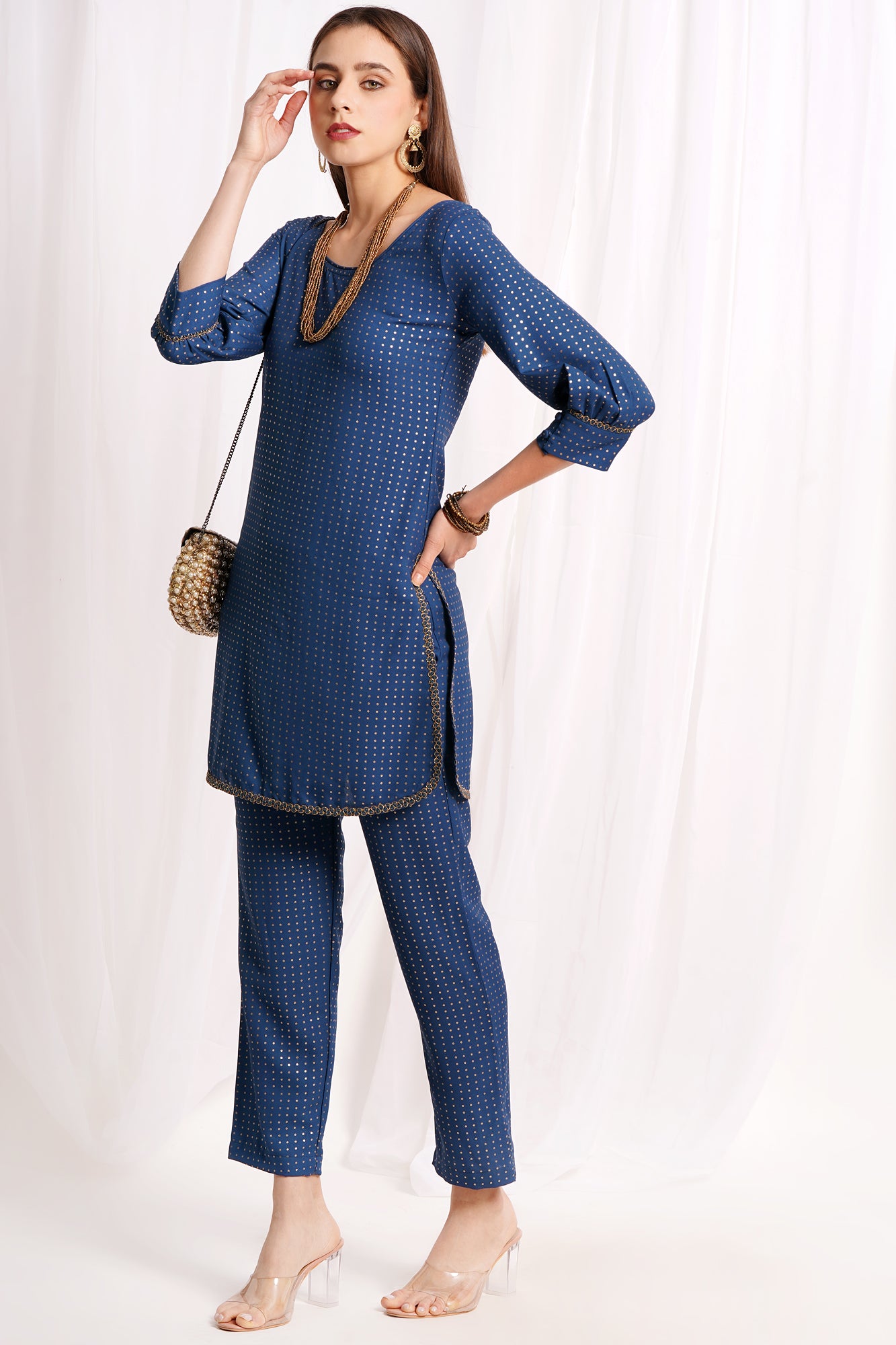 Blue & Gold Kurta Set