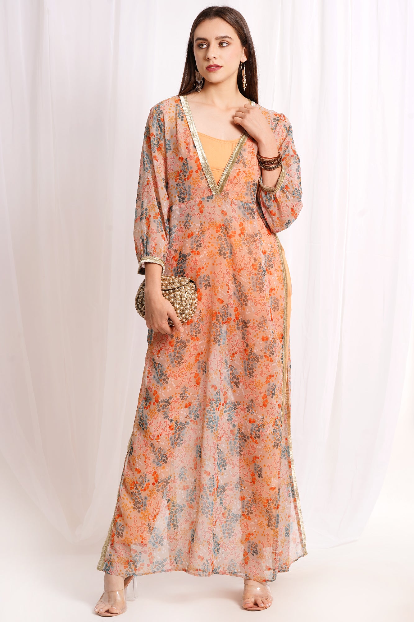 Sage Meadow Printed Chiffon Kurta Set