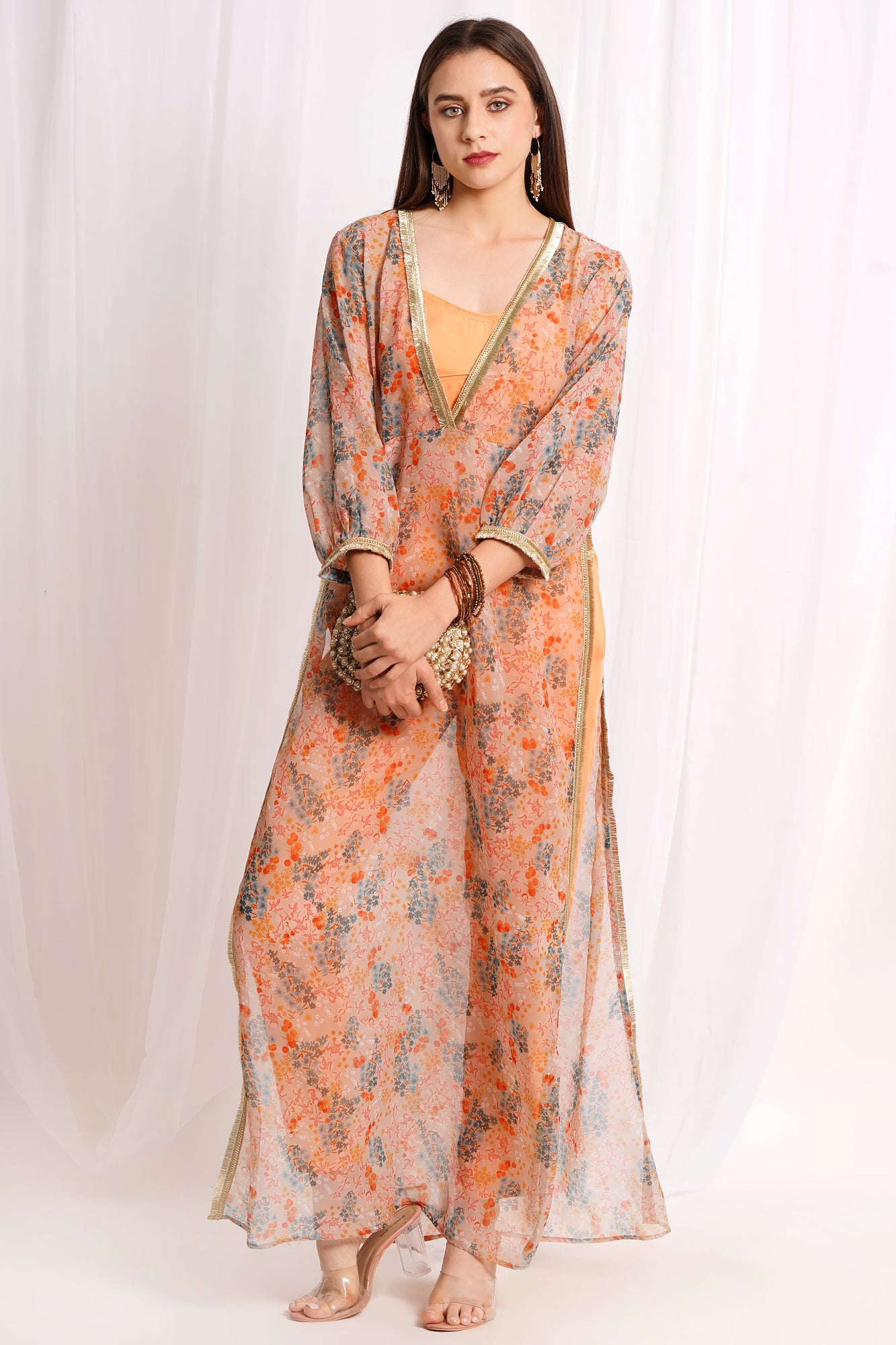 Sage Meadow Printed Chiffon Kurta Set