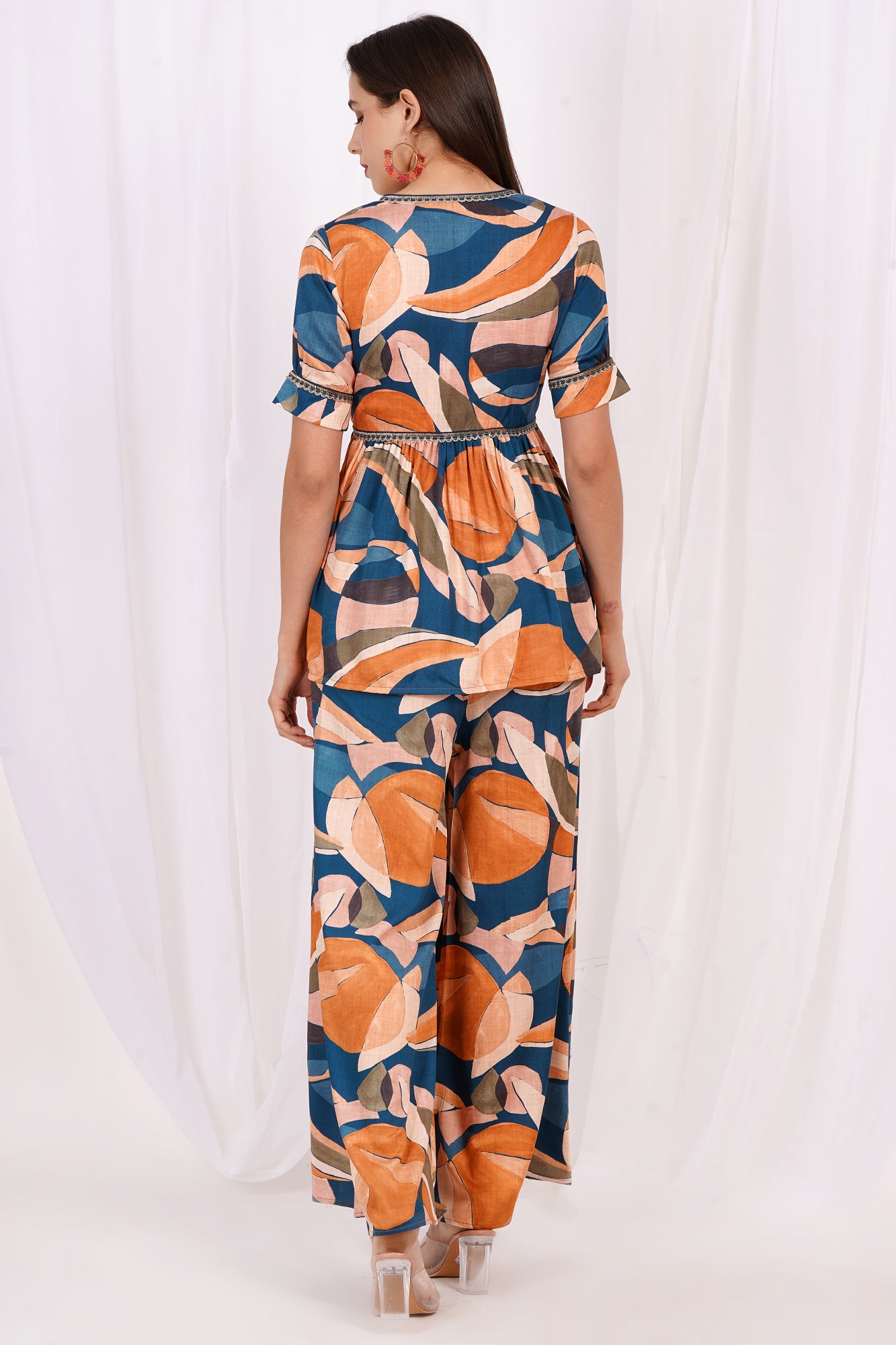 Surreal Citrus Printed Peplum Kurta Set