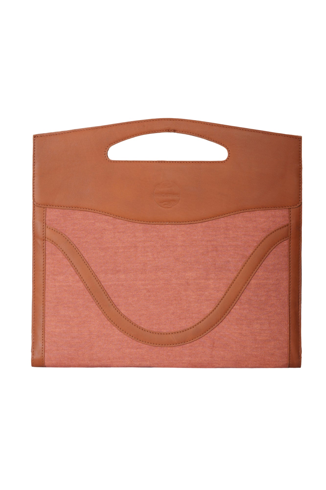 Terracotta Canvas & Leather Laptop Sleeve With Stand