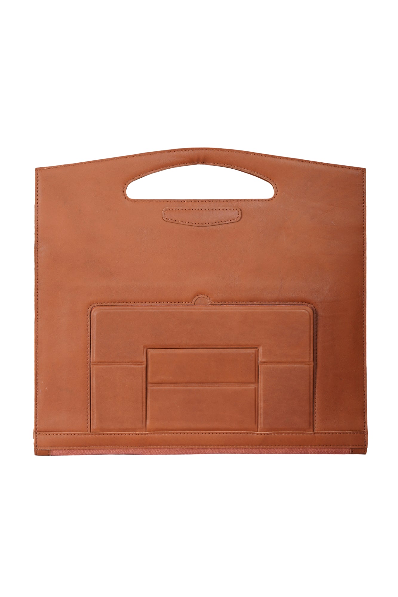 Terracotta Canvas & Leather Laptop Sleeve With Stand