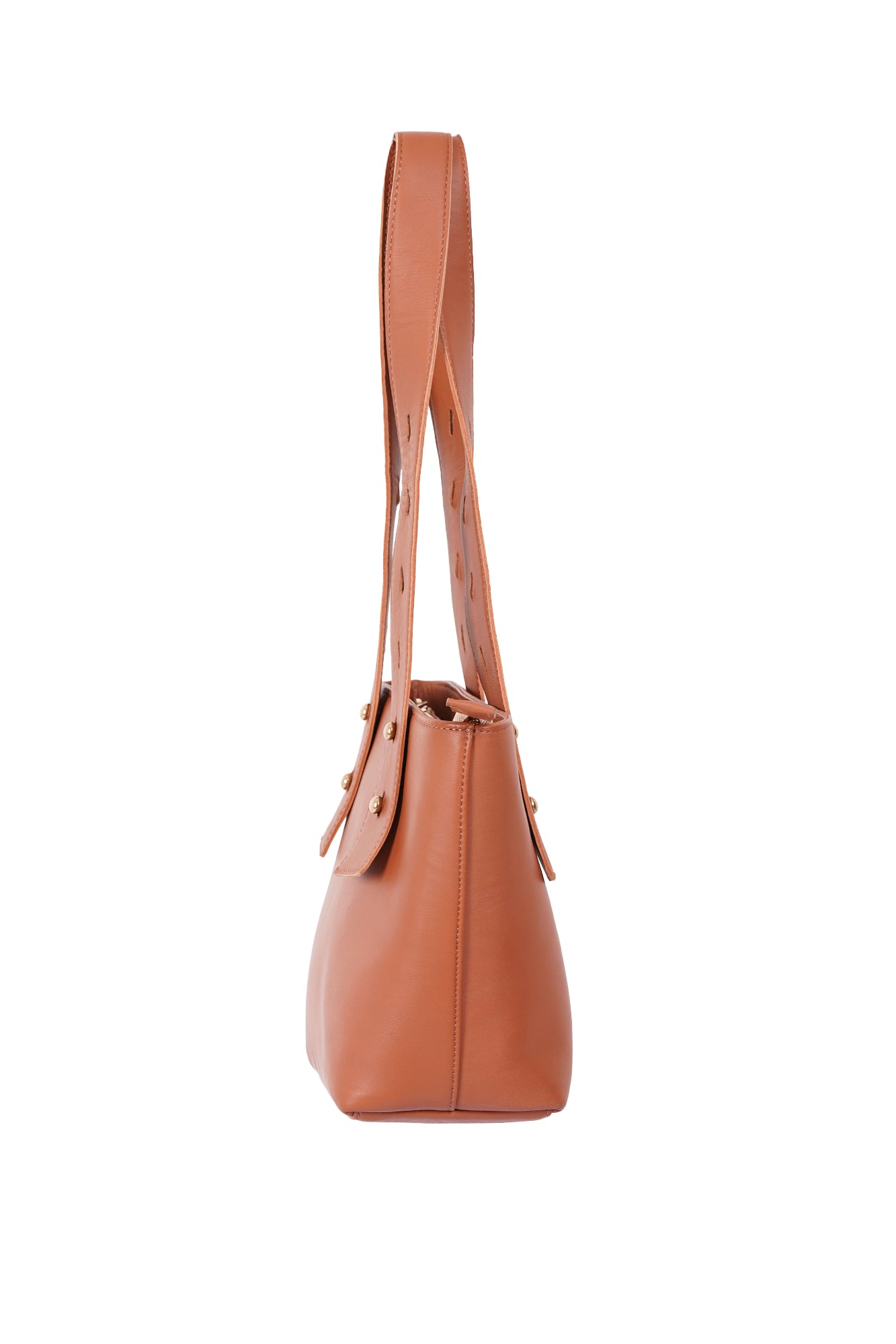 Multi Level 2 in 1 Terracotta Leather Mini Tote Bag