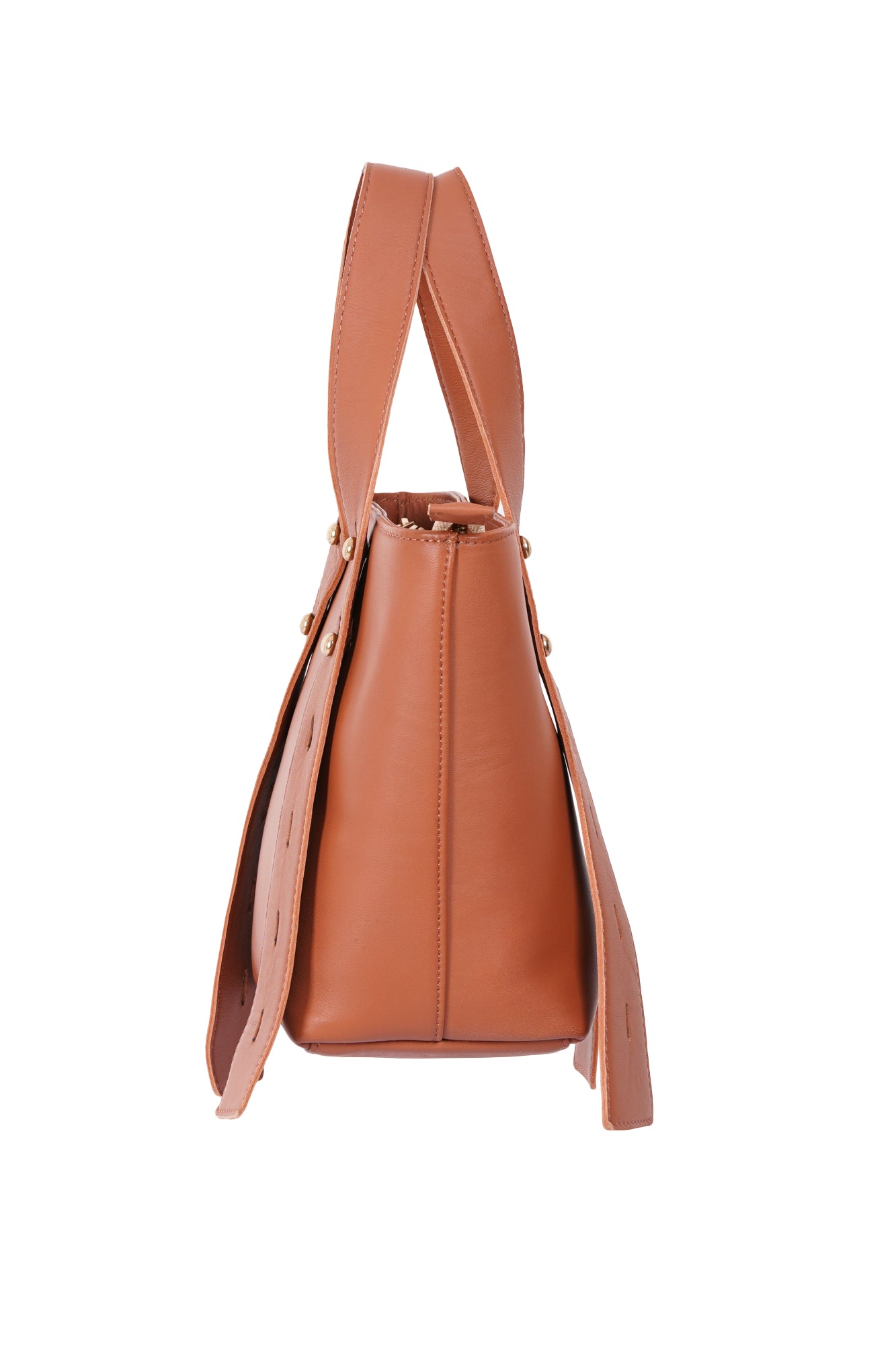 Multi Level 2 in 1 Terracotta Leather Mini Tote Bag