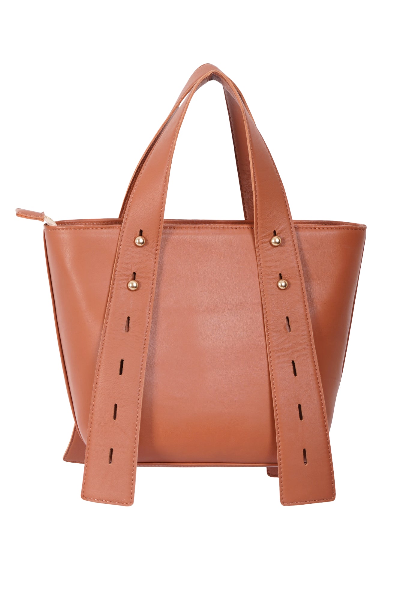 Multi Level 2 in 1 Terracotta Leather Mini Tote Bag