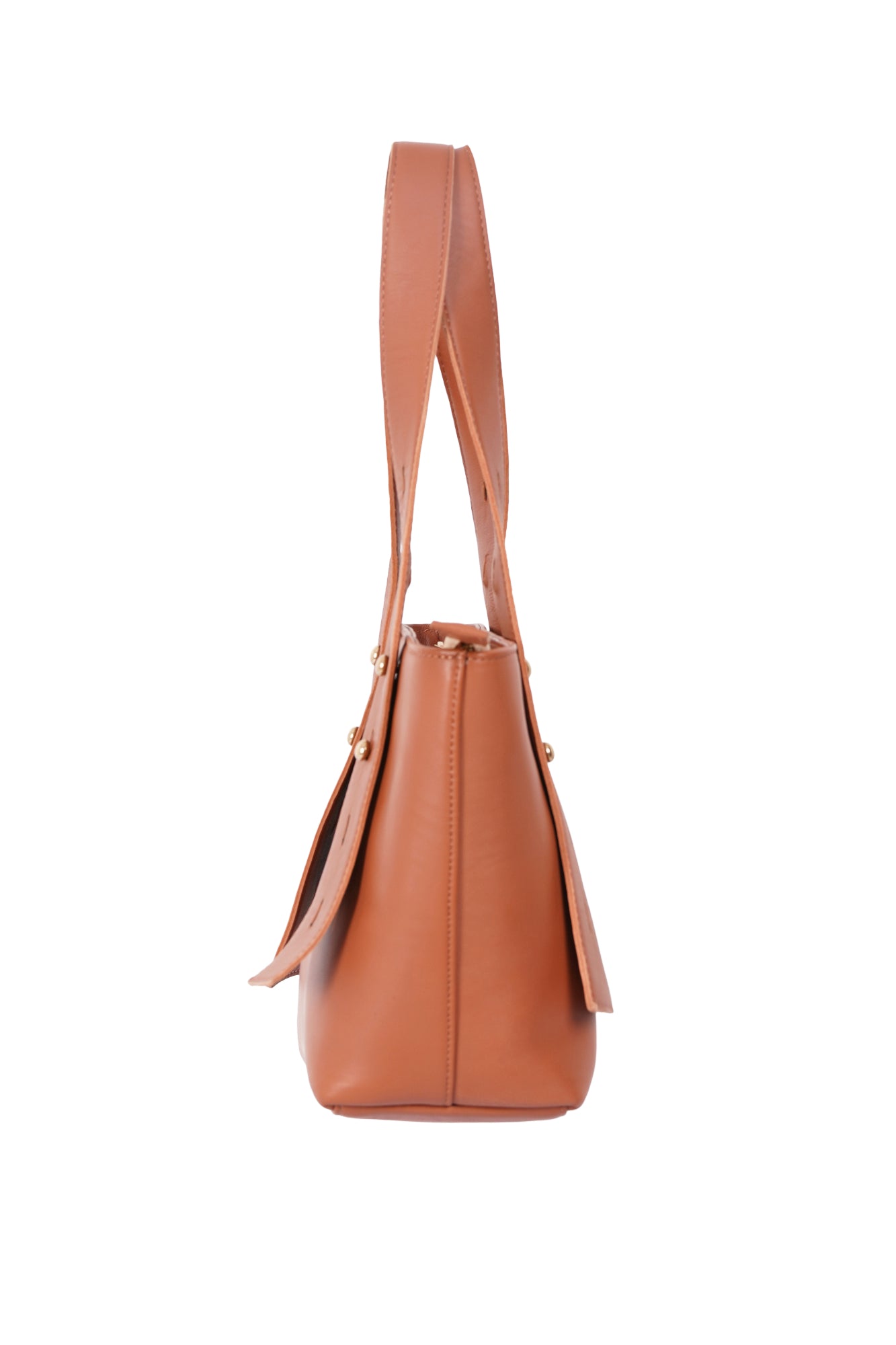 Multi Level 2 in 1 Terracotta Leather Mini Tote Bag