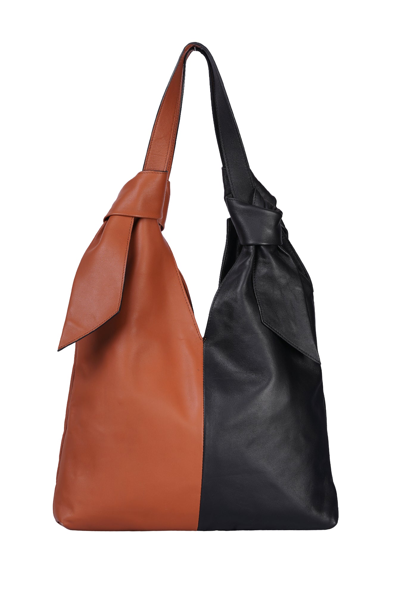 Two-Tone Shopper Hobo Bag