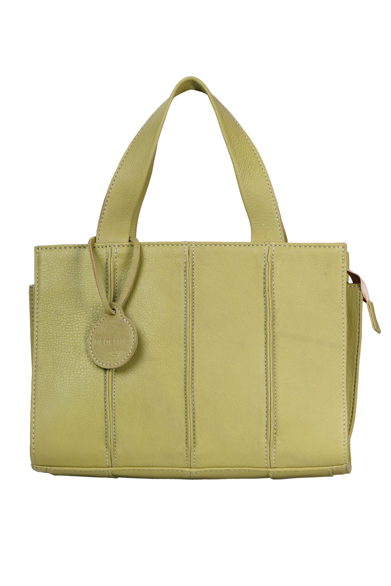 Moss Green Leather Pintucks Mini Tote