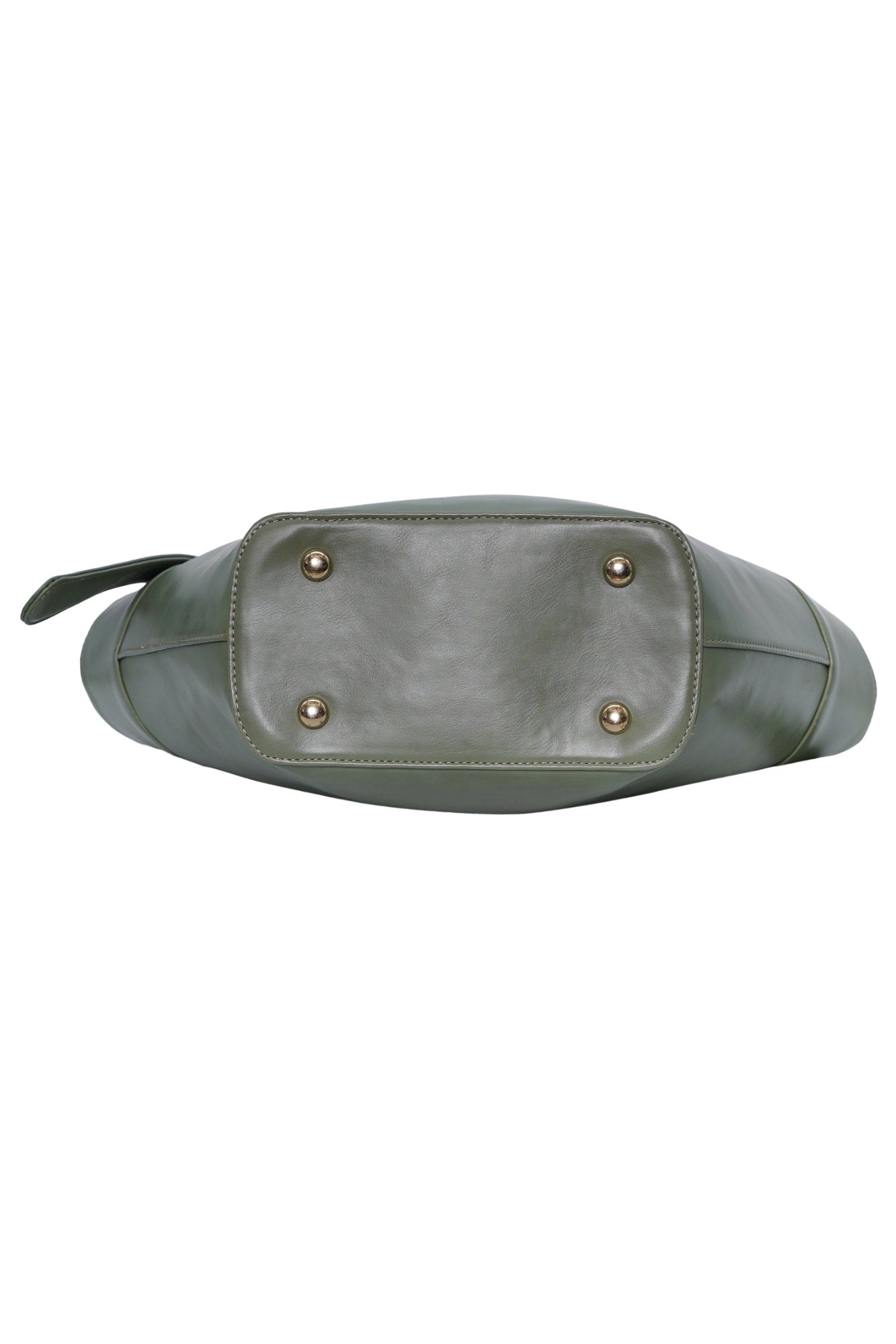 Sage Green Vegan Leather Fan Tote Bag